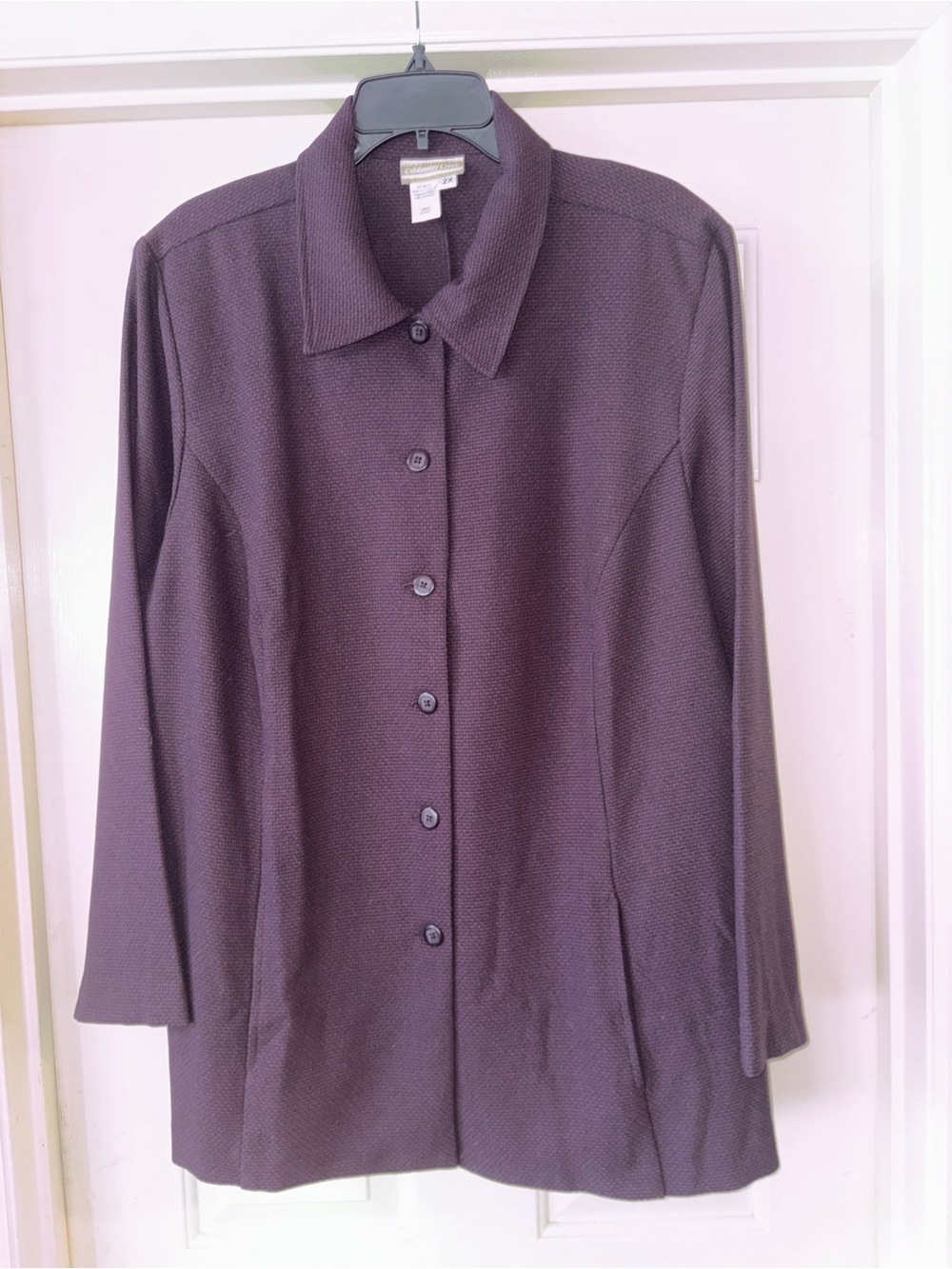 Coldwater Creek Purple Tweed Long Blazer Jacket
